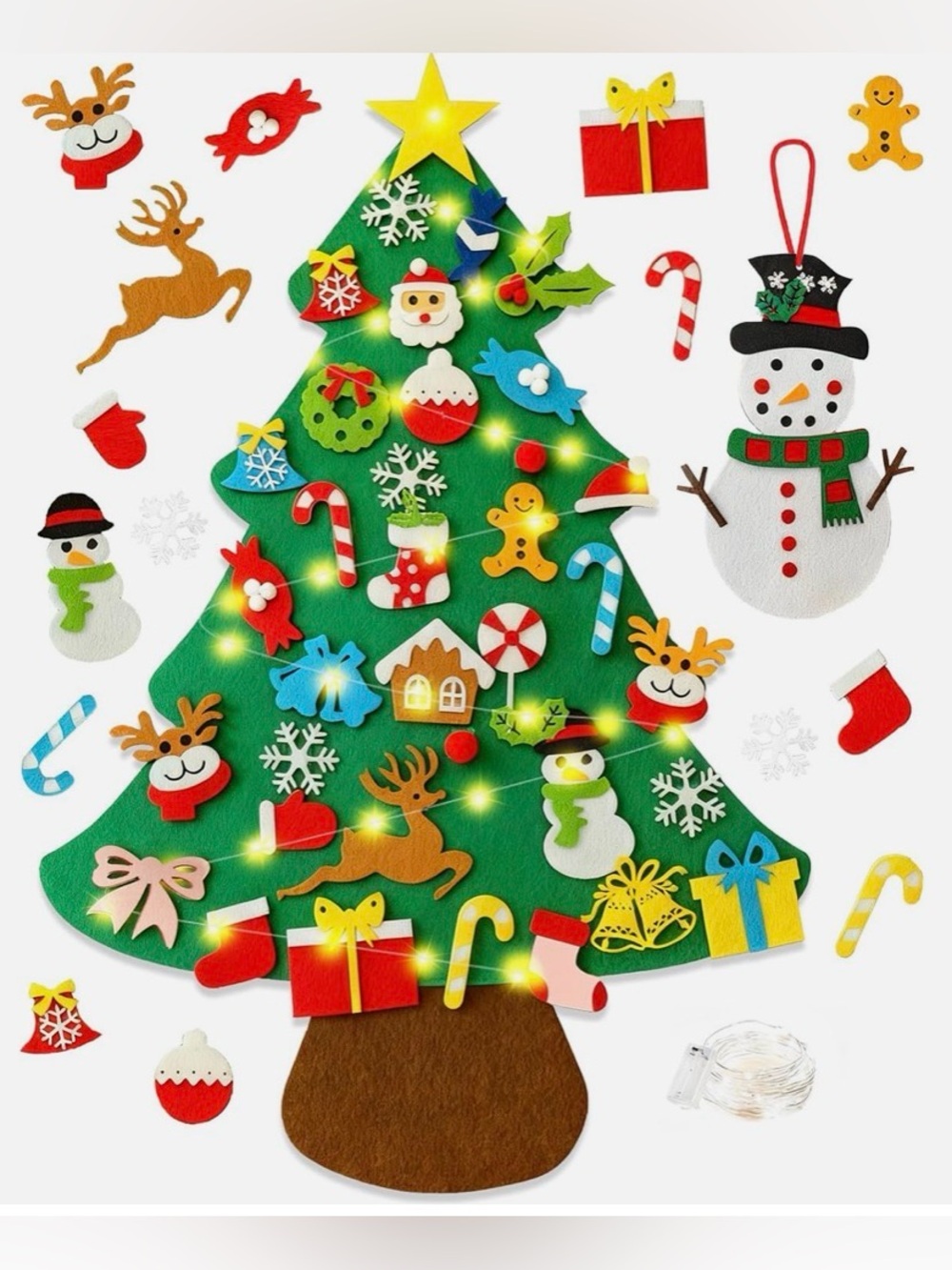 Miimgogo 41-Piece Felt Christmas Tree for Toddlers 3.28 FT